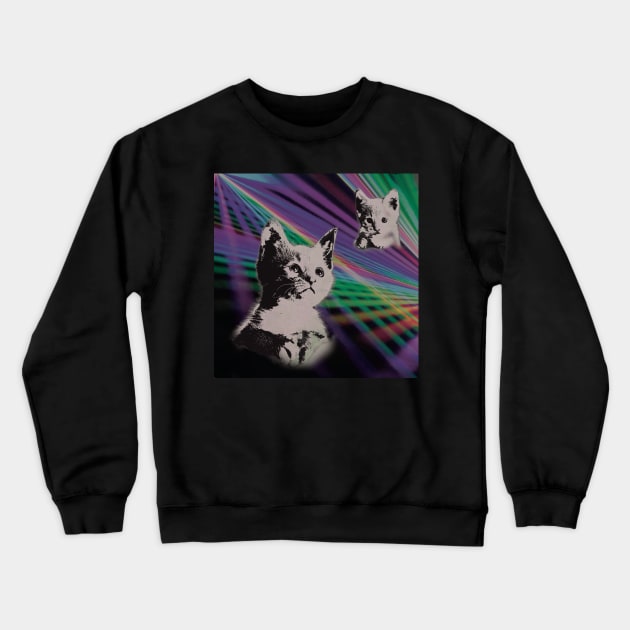 Cat on We Have Lasers Crewneck Sweatshirt by TooCoolUnicorn